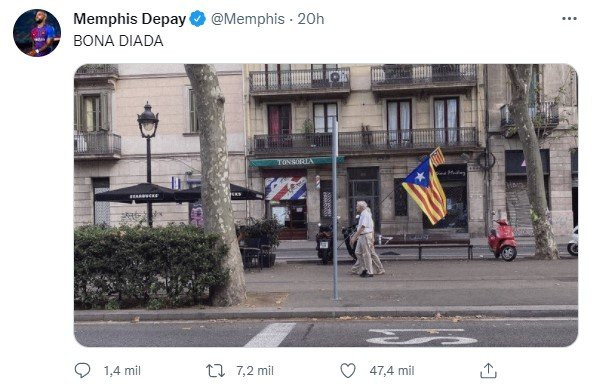 Tuit de Memphis sobre la Diada de Cataluña / Redes