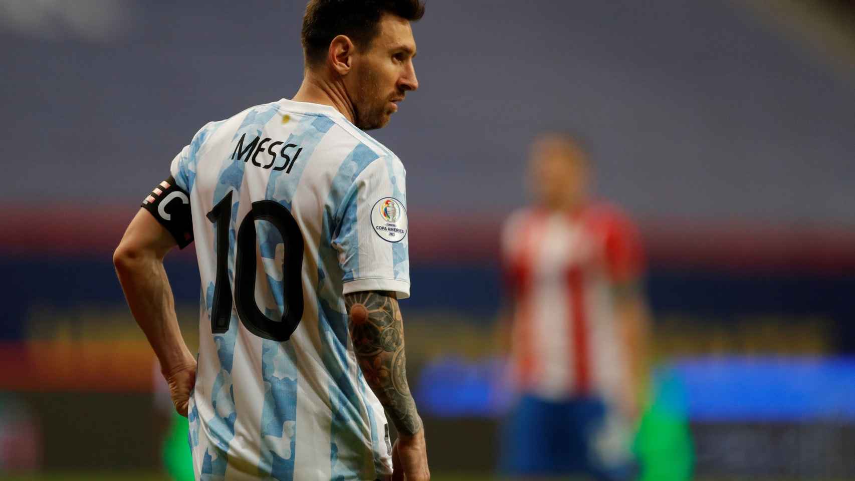 Leo Messi, objeto de los elogios de sus compañeros con Argentina, en un partido de la Copa América / EFE