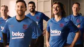 Los jugadores del Barça, con la ropa de entrenamiento / FCB