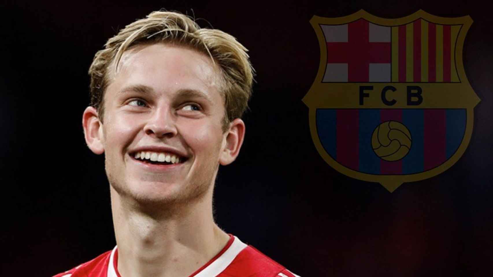 Frenkie de Jong sonríe cuando piensa en el Barça / FOTOMONTAJE DE CULEMANÍA