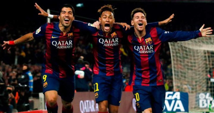 Neymar, Suárez y Messi celebran un gol con el FC Barcelona / EFE
