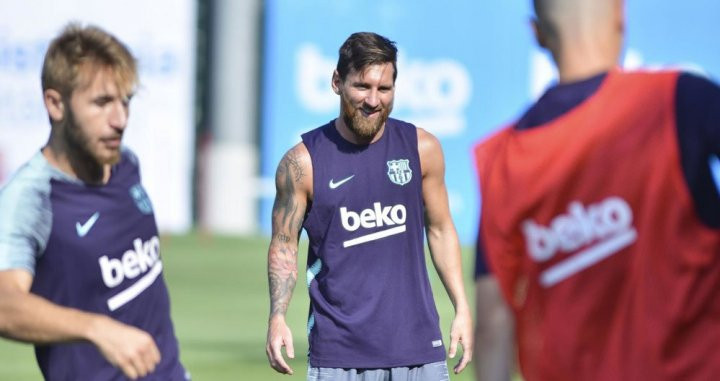 Una foto de Leo Messi en un entrenamiento / FCB
