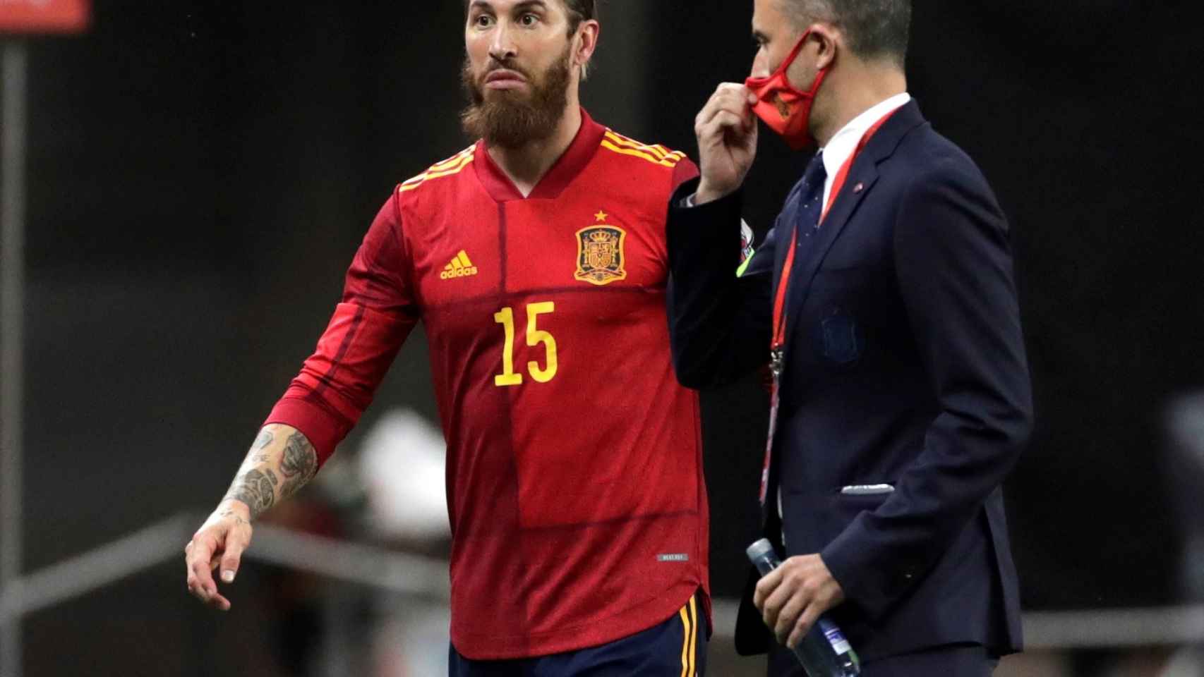 Sergio Ramos después del partido contra Kosovo / EFE