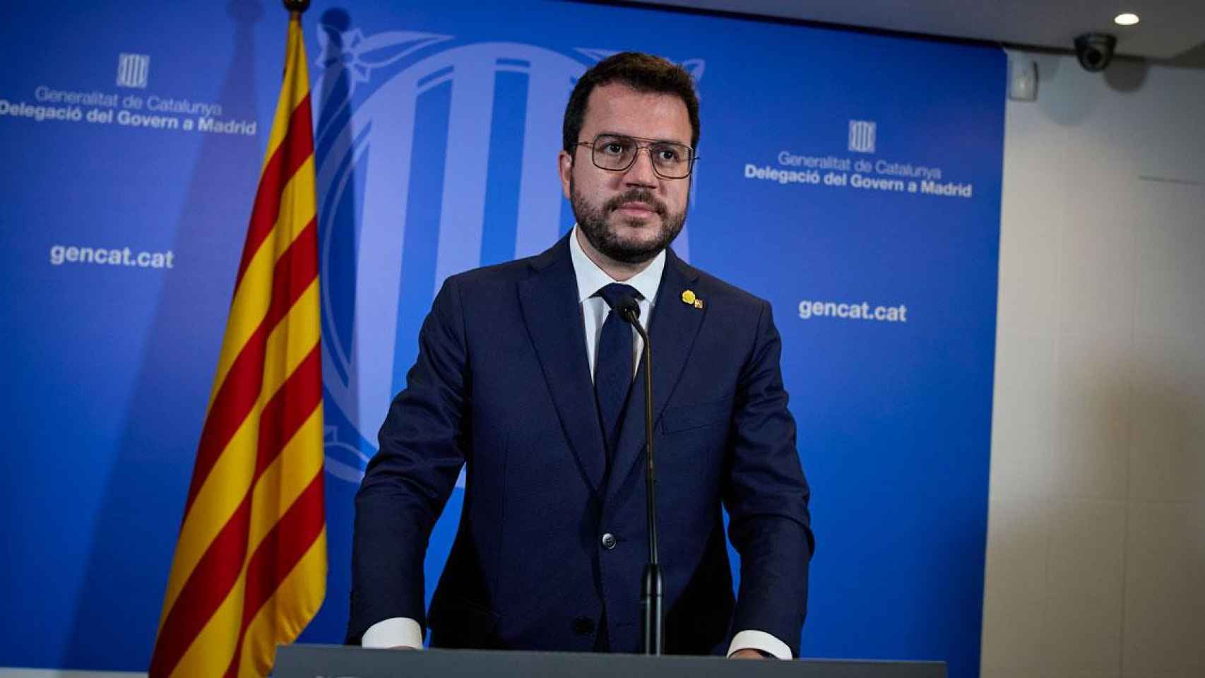 El president de la Generalitat catalana, Pere Aragonès, tras su encuentro en Moncloa con Pedro Sánchez / EP