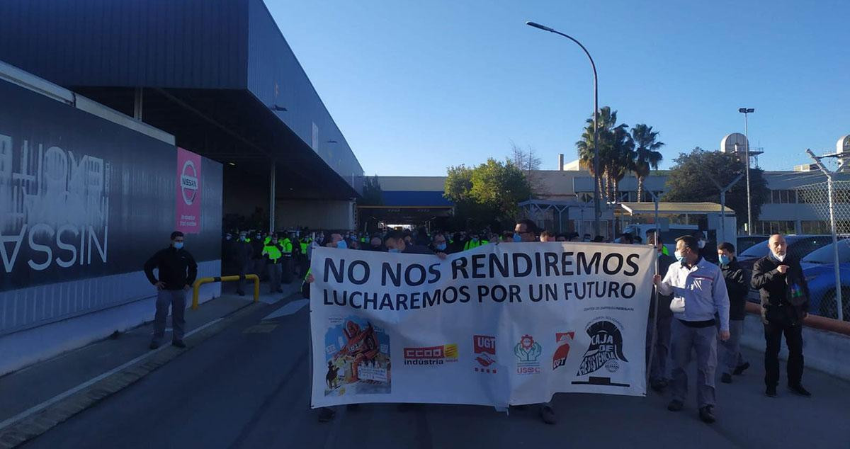 Manifestación de los empleados de Nissan en Barcelona ante la incertidumbre del plan de reindustrialización / CEDIDA