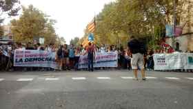 Manifestación de los estudiantes en la plaza Universitat para defender el referéndum / CG