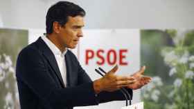 Pedro Sánchez en rueda de prensa tras la reunión de la comisión ejecutiva del PSOE / EFE