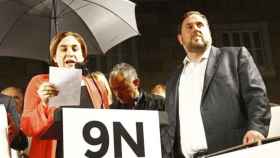 Ada Colau y Oriol Junqueras, en la campaña de la consulta del 9N.