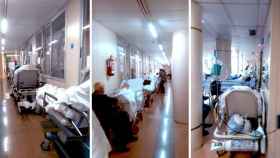 Pacientes esperan en los pasillos de la Vall d'Hebron, cuyas urgencias están colapsadas / CG