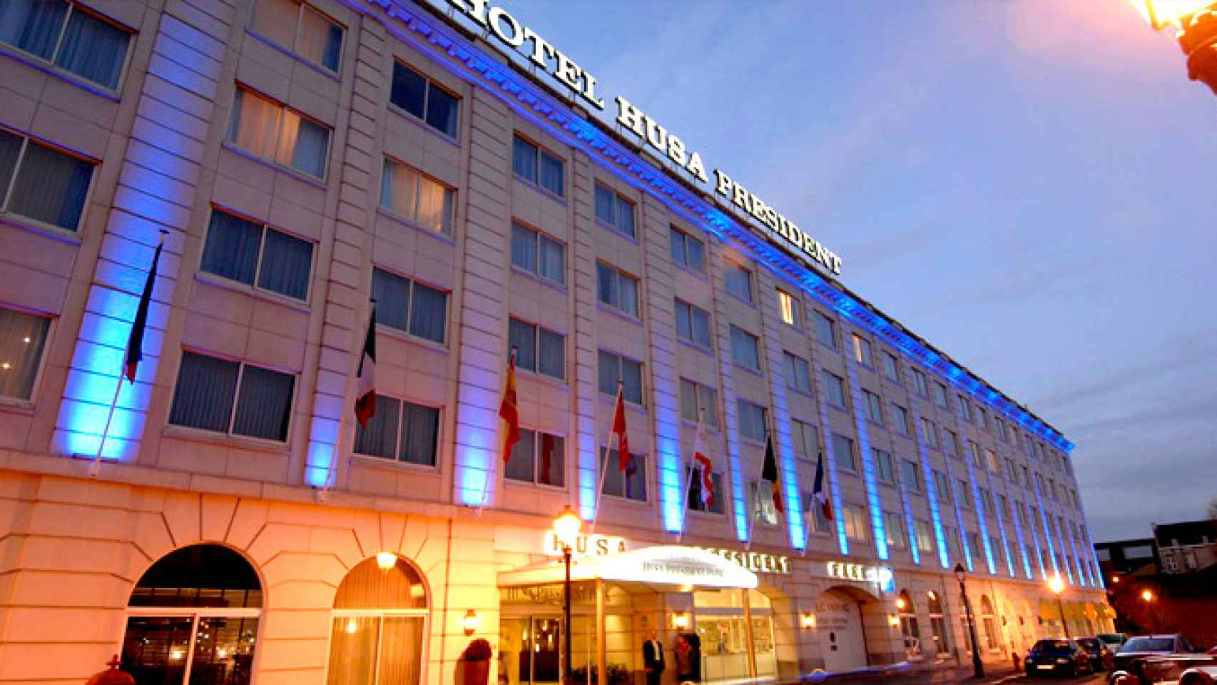 Entrada al hotel Husa President Park en Bruselas, Bélgica, que ha suspendido pagos / HUSA HOTELES