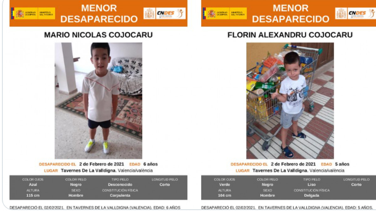 Florín Alexandru Cojocaru y Mario Nicolás Cojocaru, dos niños desaparecidos desde hace una semana / TWITTER