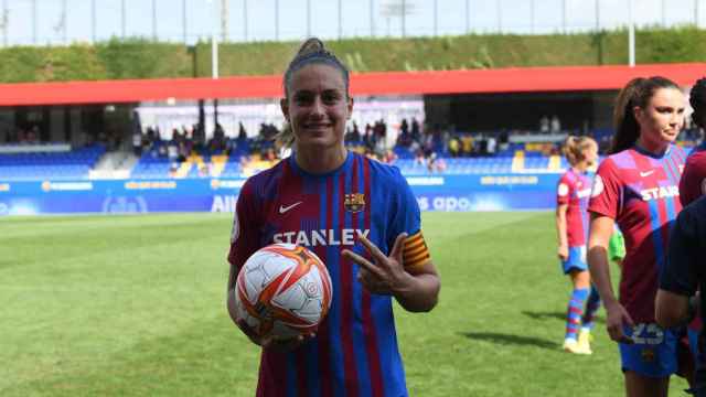 Alexia Putellas, centrocampista del Barça, tras marcar tres goles en un partido / FCB