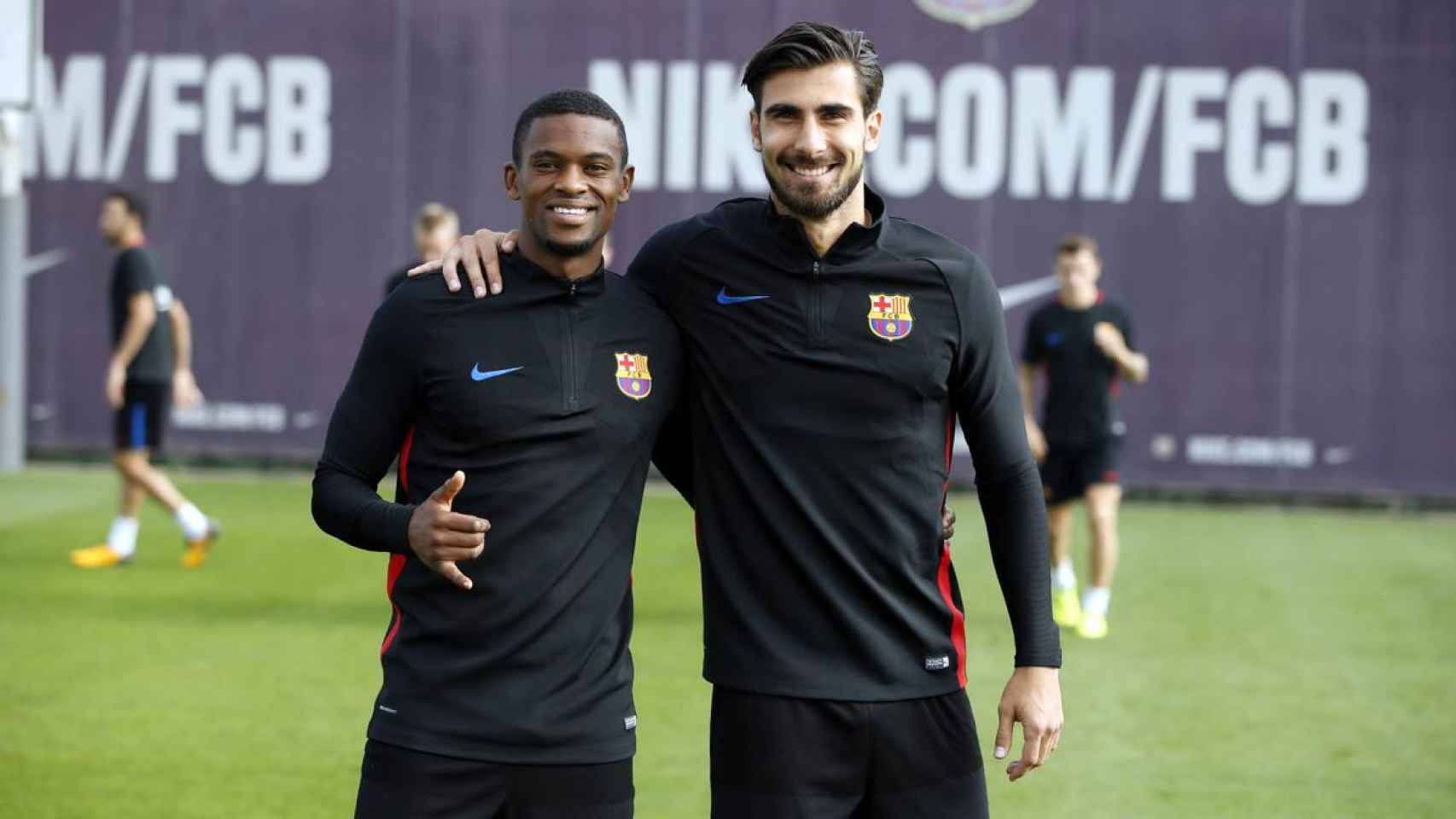 Semedo, junto a André Gomes en un entrenamiento del Barça | FCB