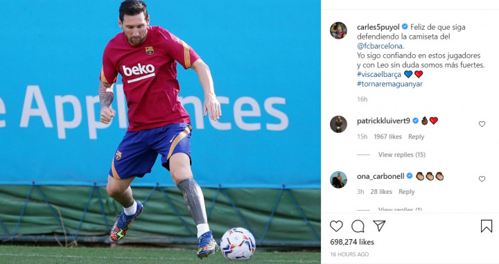 Publicación de Carles Puyol sobre Leo Messi / Redes