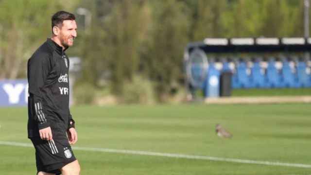 Leo Messi entrenando con la selección argentina / Redes