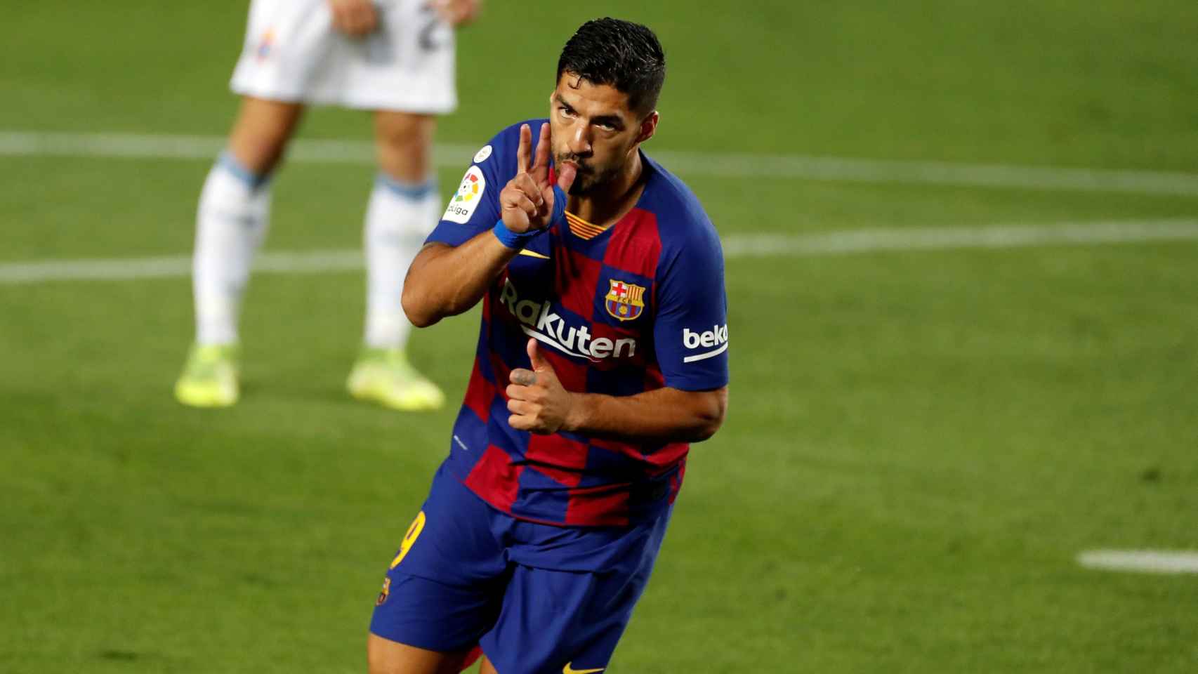 Luis Suárez celebra un gol del Barça / EFE