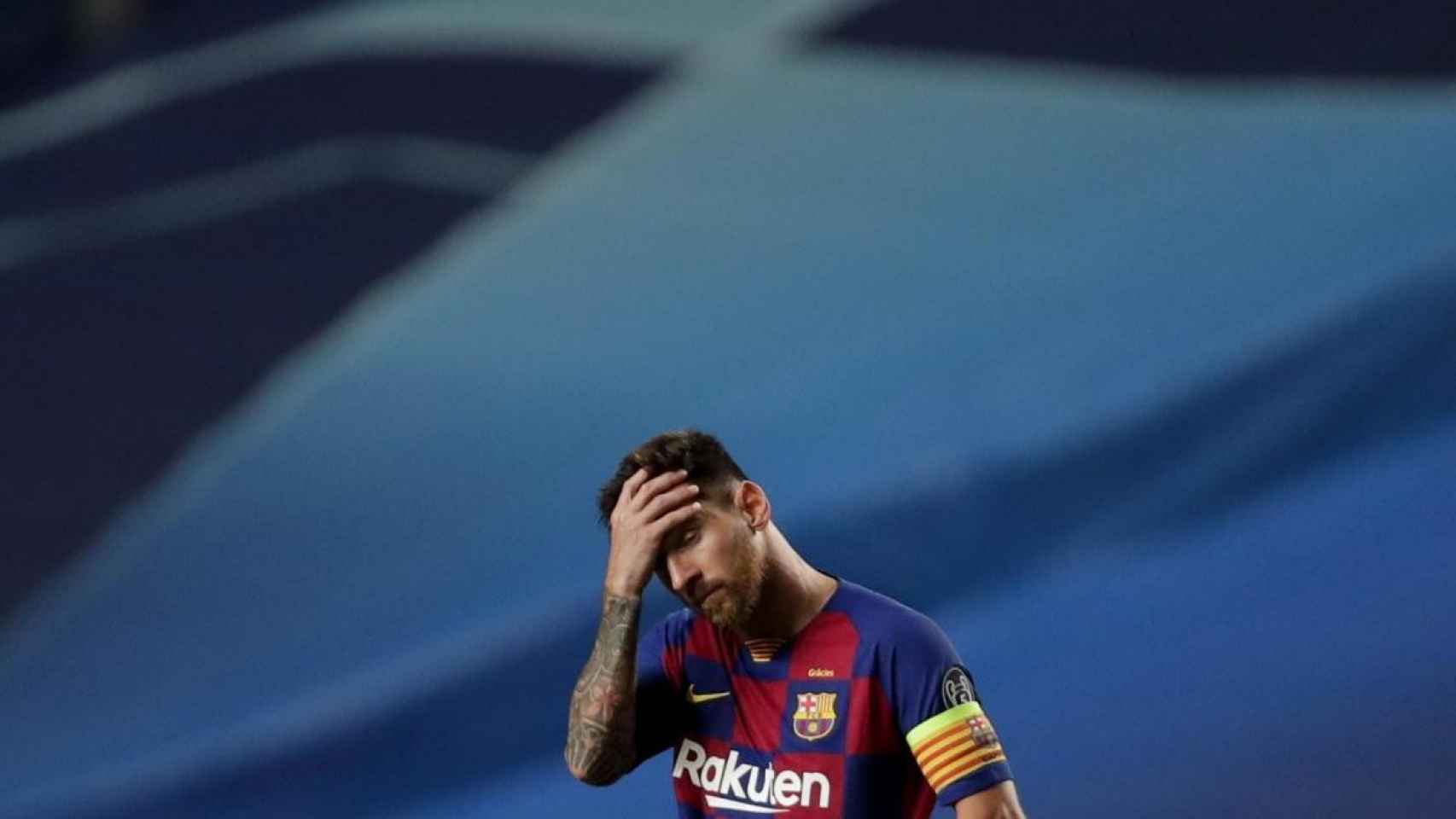 Leo Messi, en un instante del partido contra el Bayern | EFE