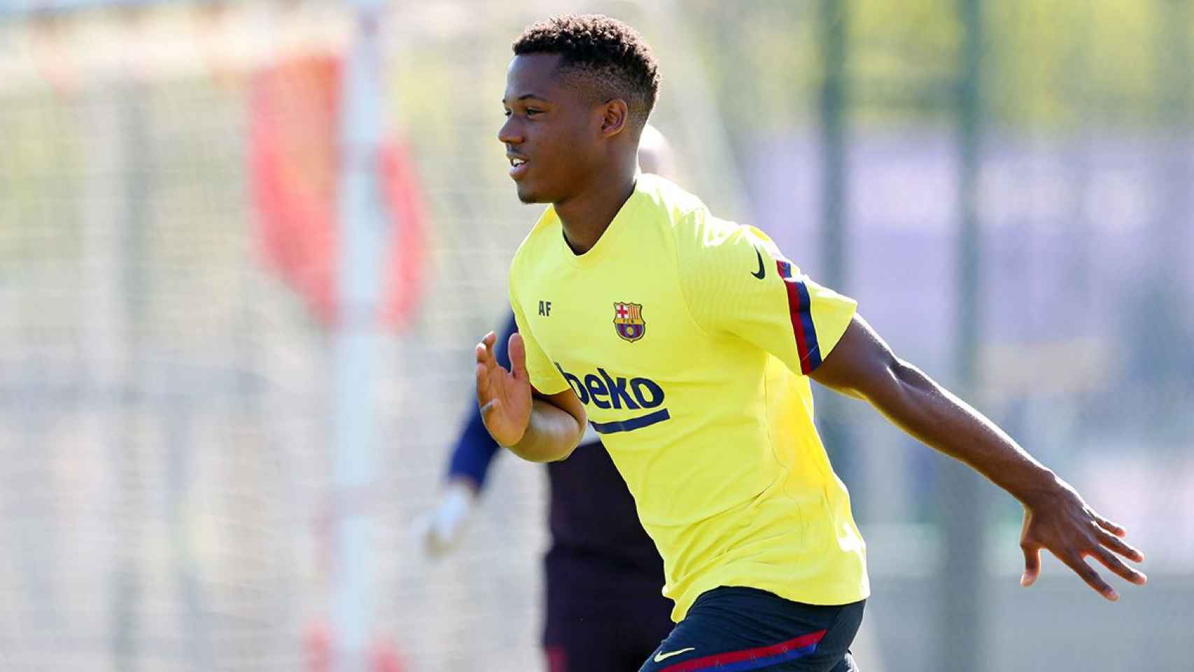Ansu Fati, en un entrenamiento del Barça | FCB