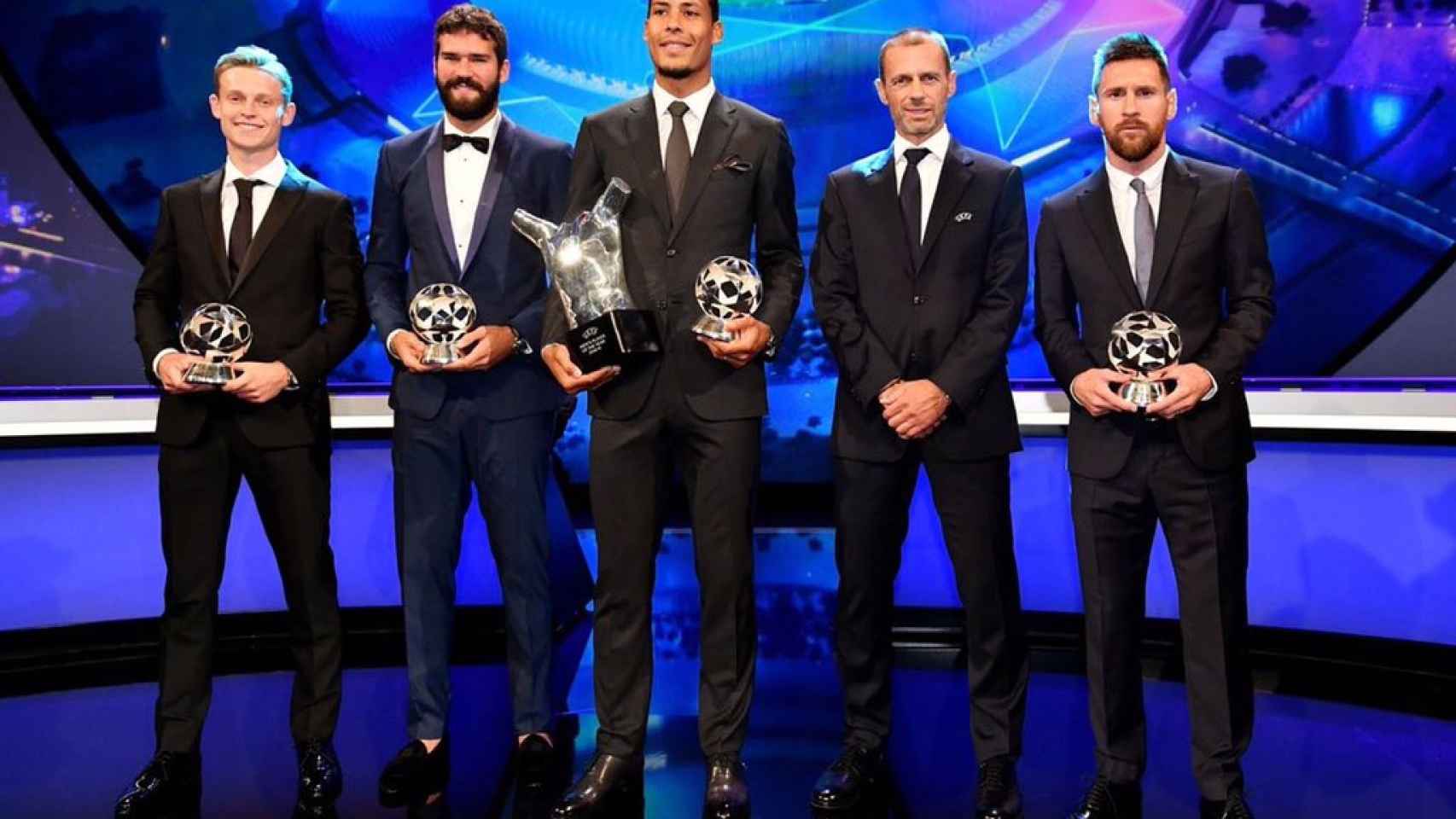 Los premiados en la gala de la UEFA / TWITTER