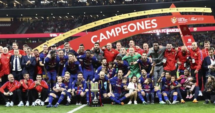 Una foto del Barça tras proclamarse campeón de la Copa del Rey