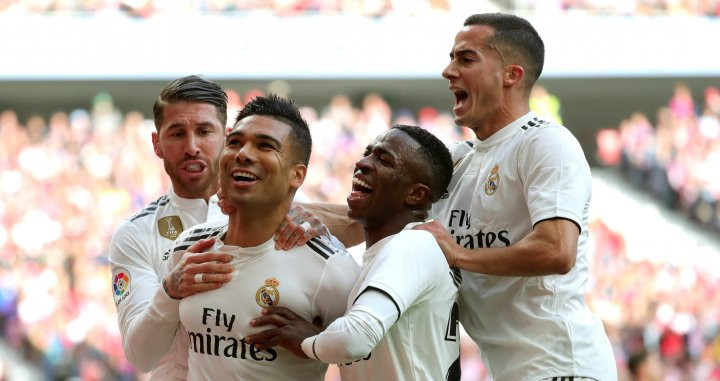Una foto de los jugadores del Real Madrid celebrando un gol / EFE