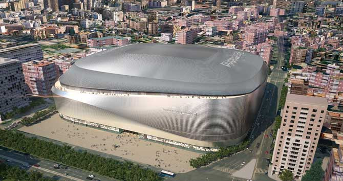 Imagen renderizada del Santiago Bernabéu cubierto, uno de los hitos de la reforma que se llevará a cabo / RIVAS