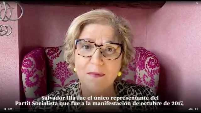 Pilar Rahola, en su vídeo contra Salvador Illa / YOUTUBE