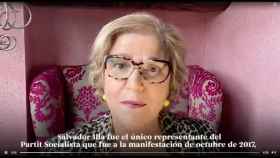 Pilar Rahola, en su vídeo contra Salvador Illa / YOUTUBE