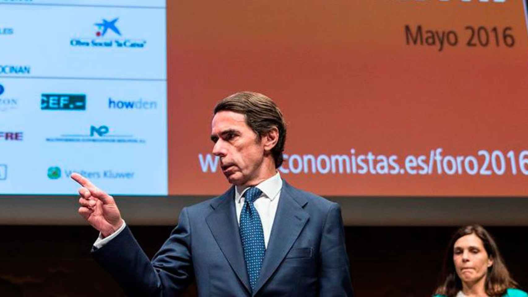José María Aznar, ex presidente del Gobierno, en la conferencia de este viernes en el Foro Anual de Economistas.