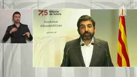 El consejero de Trabajo de la Generalitat, Chakir El Homrani, en rueda de prensa telemática / EUROPA PRESS