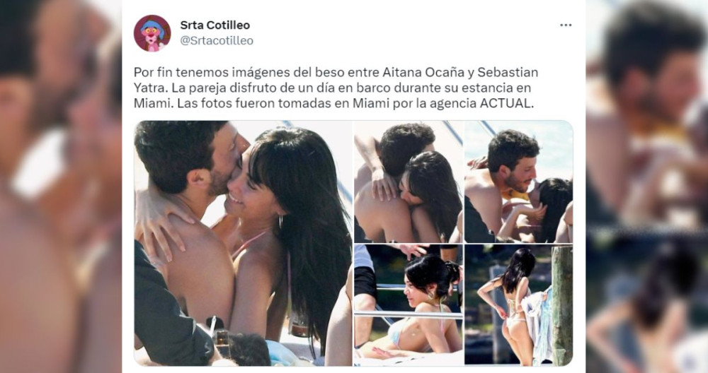 El beso entre Aitana y Sebastián Yatra / REDES