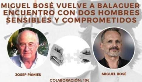 Anuncio del encuentro de Miguel Bosé con Josep Pàmies