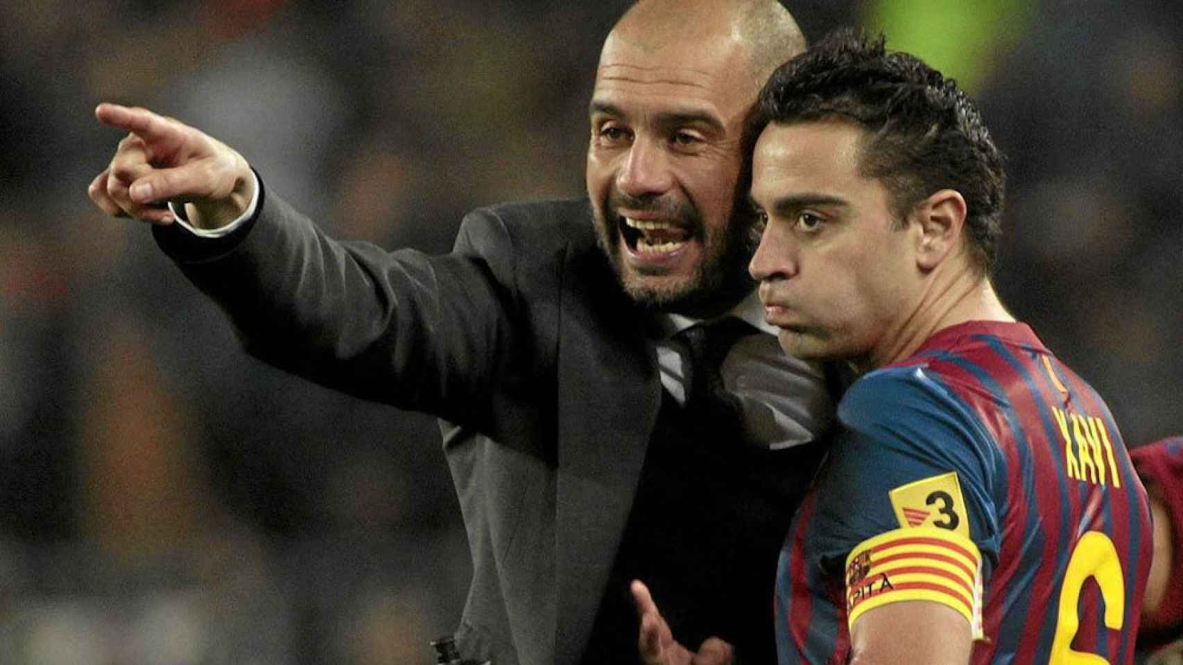 Una foto de Pep Guardiola y Xavi Hernández en el Barça