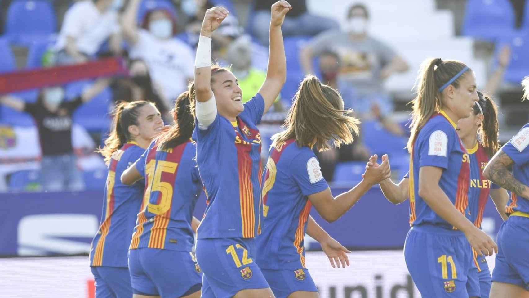 Las jugadoras del Barça Femenino, celebrando la victoria contra el Levante / FCB