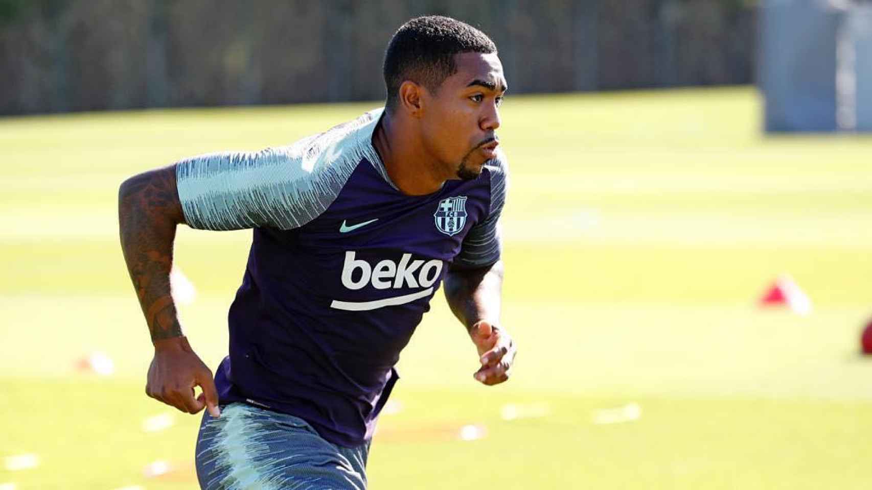 Malcom, en un entrenamiento del Barça / FCB