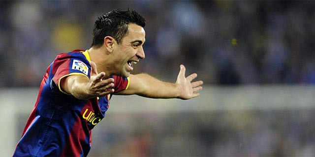 Xavi celebra un gol como futbolista del Barça / EFE