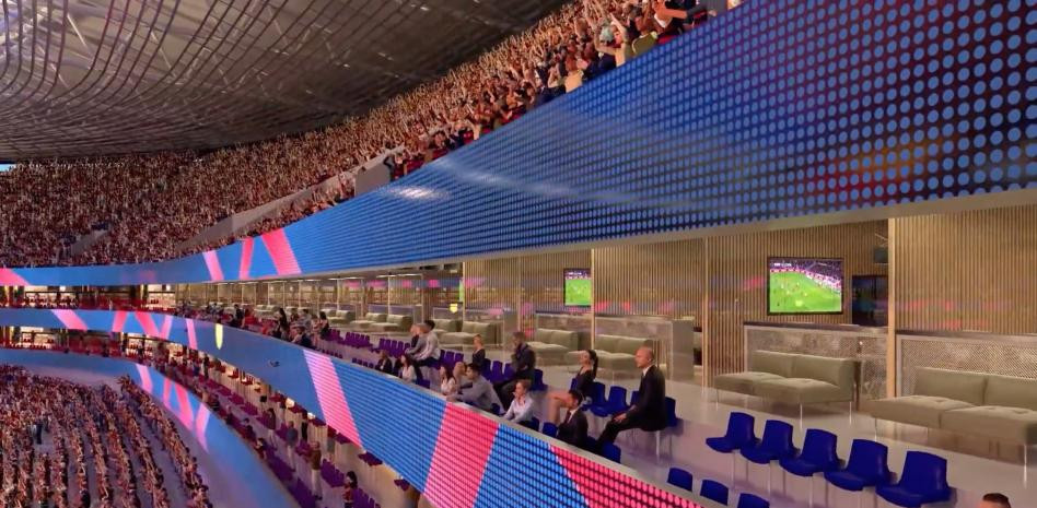 Recreación virtual de los dos anillos de palcos del nuevo Camp Nou / FCB