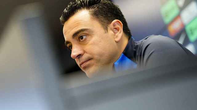 Xavi Hernández, durante la rueda de prensa previa al Barça Atlético / EFE