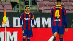Messi celebrando el gol de Araujo contra el Getafe / FC Barcelona