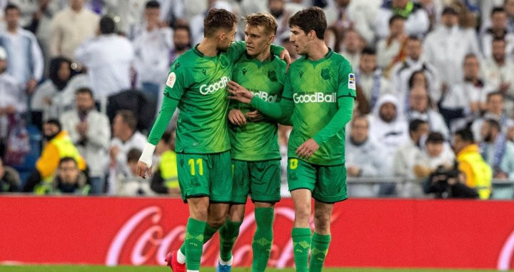 Odegaard celebra su gol ante el Real Madrid | EFE