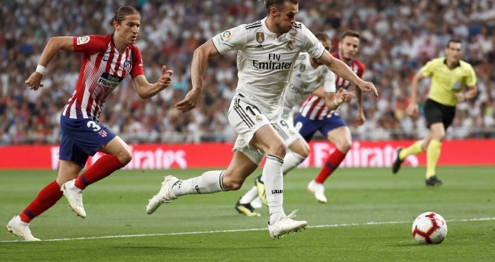 Gareth Bale durante el derbi madrileño / EFE