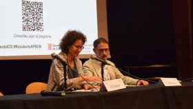 Nuria Nadal (i), gerente del ICS en Barcelona, en un acto público / Cedida