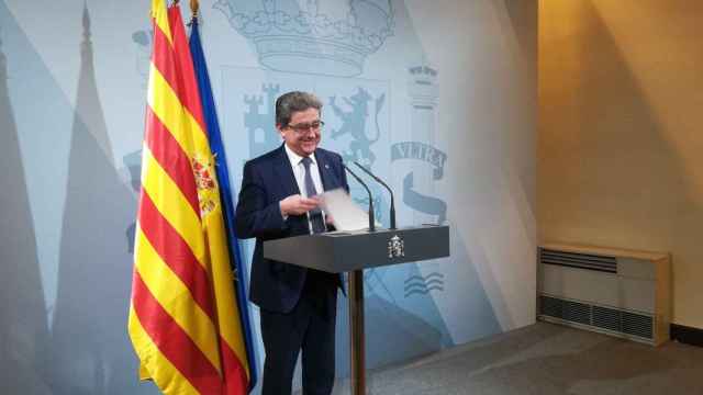 Enric Millo, exdelegado del Gobierno en Cataluña, en rueda de prensa / EP