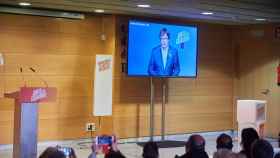 Carles Puigdemont en uno de los actos de presentación de Junts per Catalunya / JULIO DÍAZ