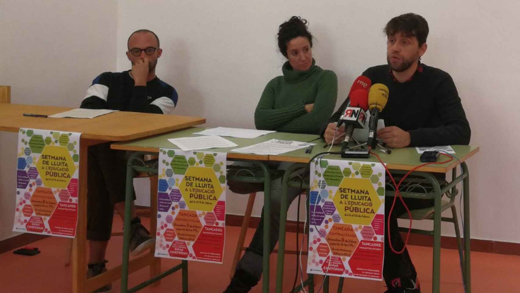 Rueda de prensa de los portavoces de la Asamblea de Trabajadores de la Educación Pública de Cataluña / TWITTER