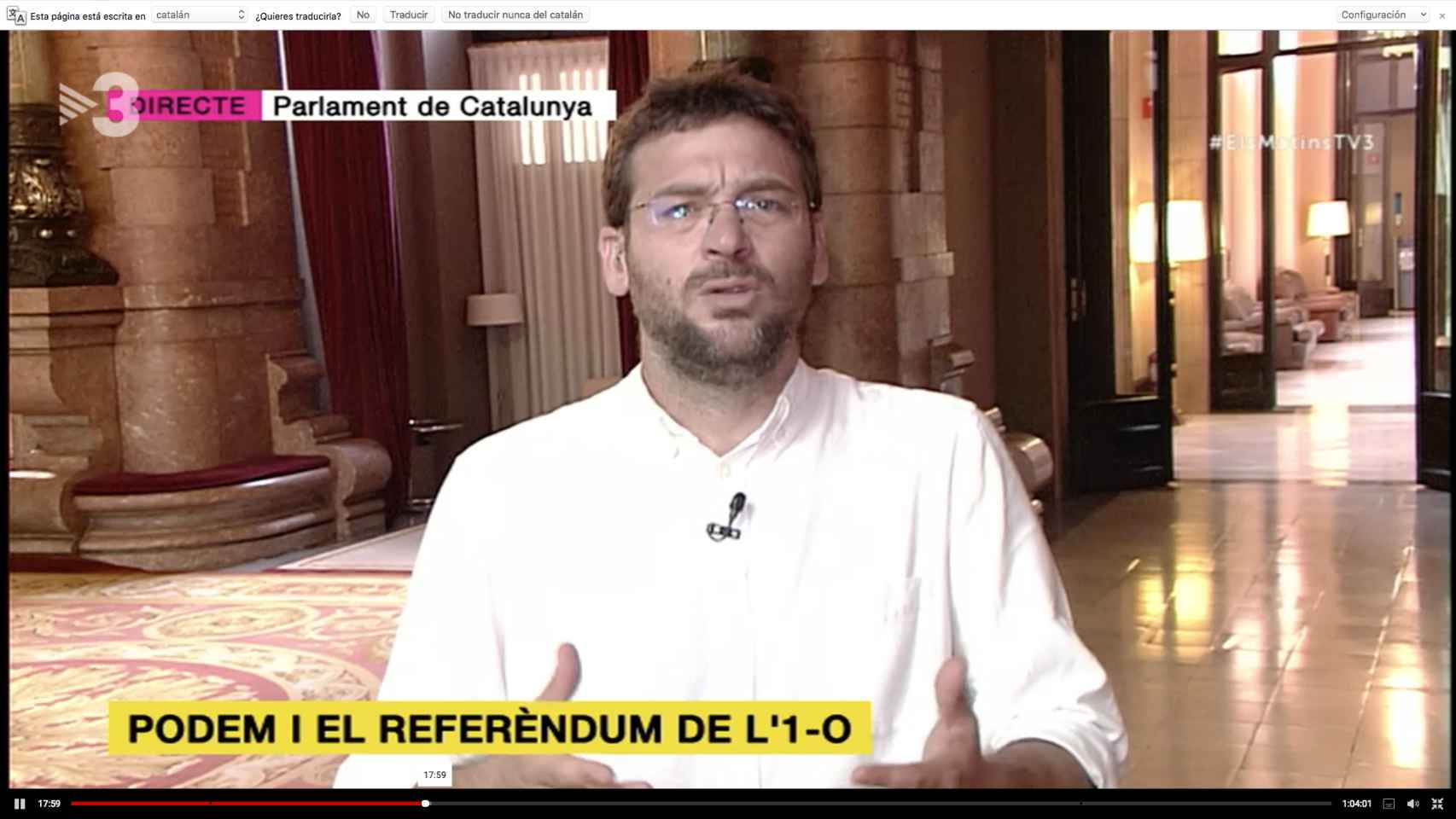 Dante Fachín, en TV3
