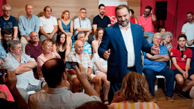 José Luis Ábalos, ministro de Fomento y secretario de Organización del PSOE, en un acto del PSC en Castell-Platja d'Aro este sábado / EFE