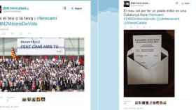 Tuits del jefe de prensa de Mas, Joan Maria Piqué Fernández, animando a votar a CiU durante la jornada electoral