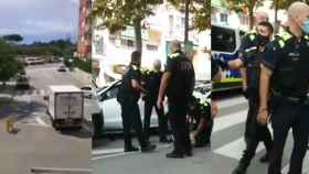 Tres momentos de la persecución y detención del conductor Pineda de Mar (Barcelona) / CG