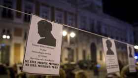 Acto celebrado en la víspera del Día Internacional de la Mujer en la Puerta del Sol (Madrid) / EFE